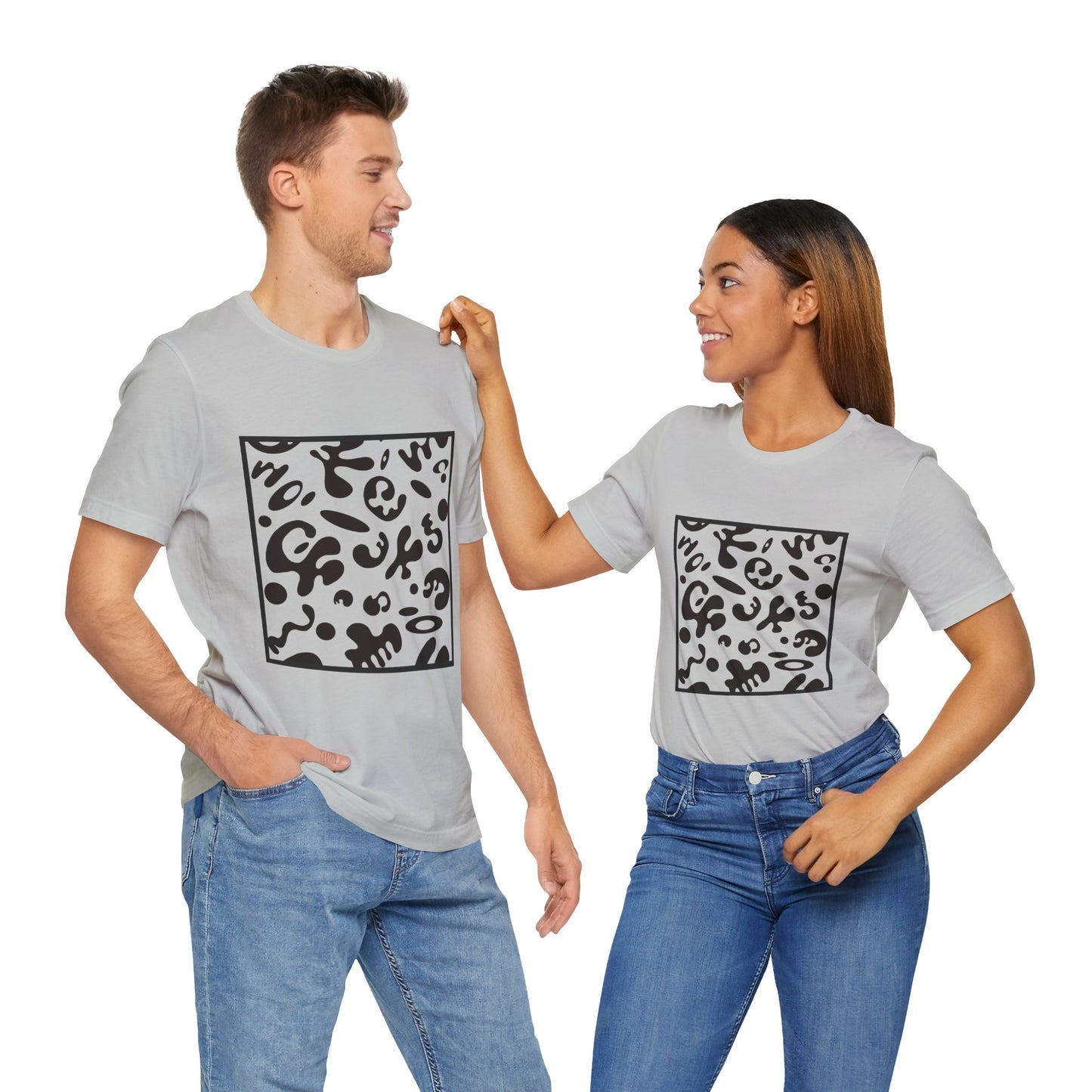 Adorn'd Unisex Jersey Short Sleeve Tee - Smoke Signal Black Print