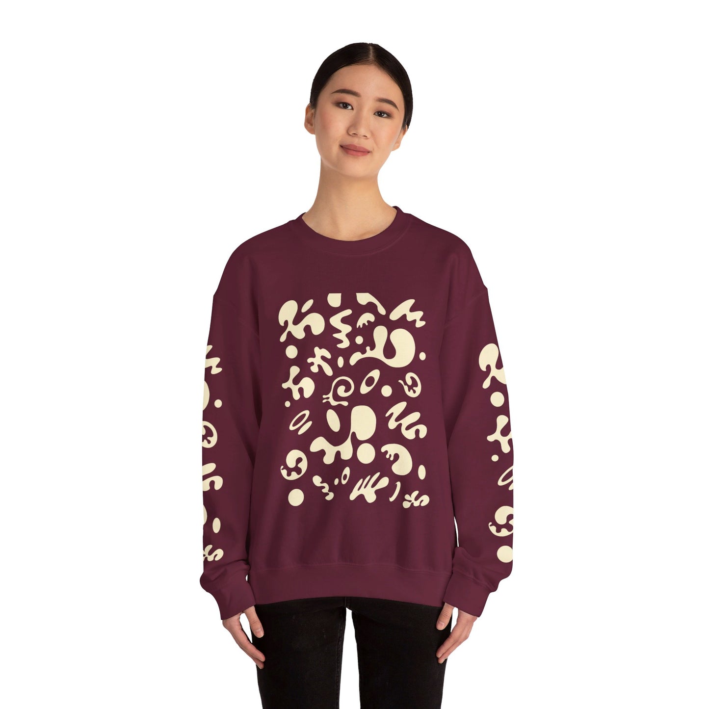 PURE IMAGINATION UNISEX HEAVY BLEND™ CREWNECK SWEATSHIRT - Warm White Print