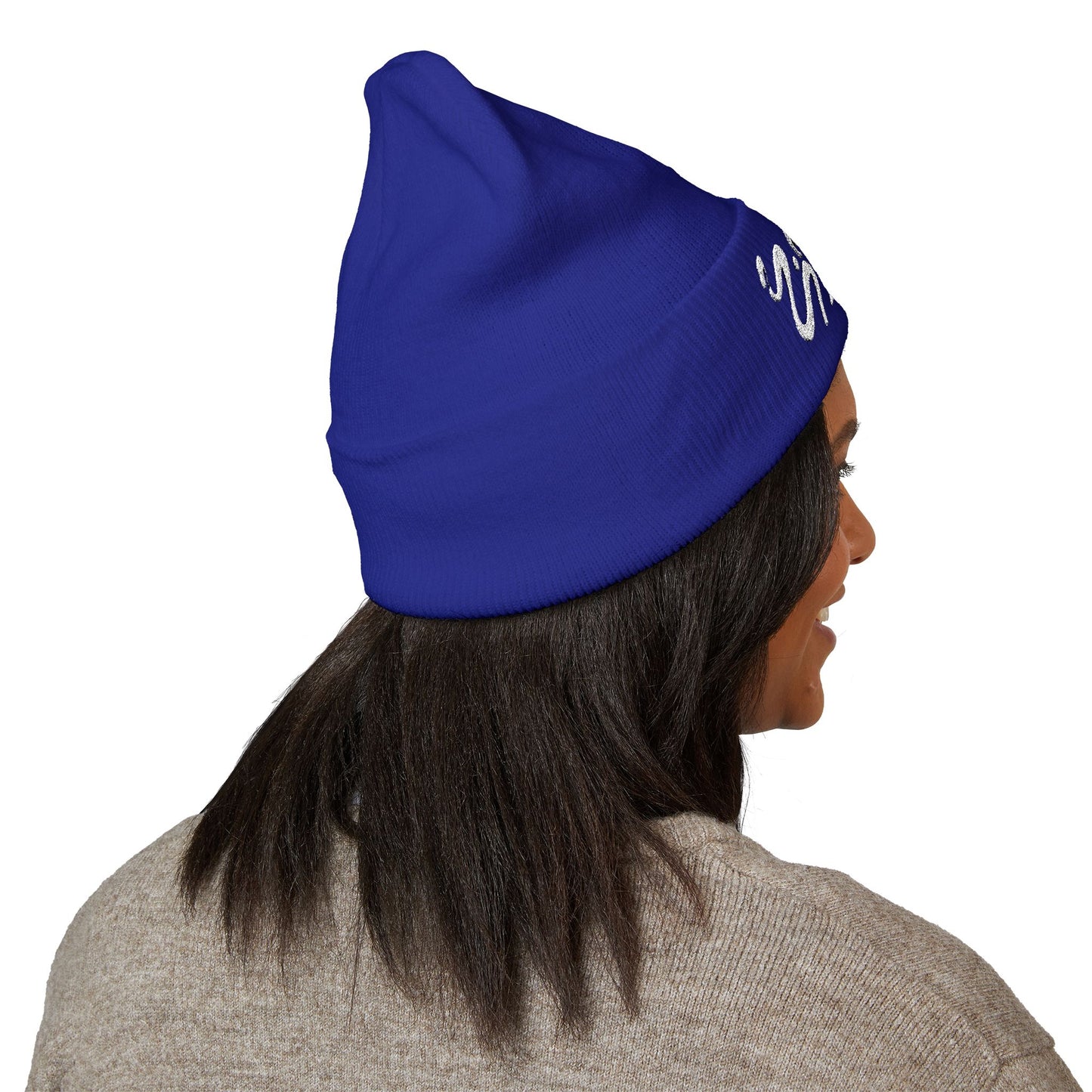Pure Imagination Embroidered Classic Cuffed Beanie - Starlight White
