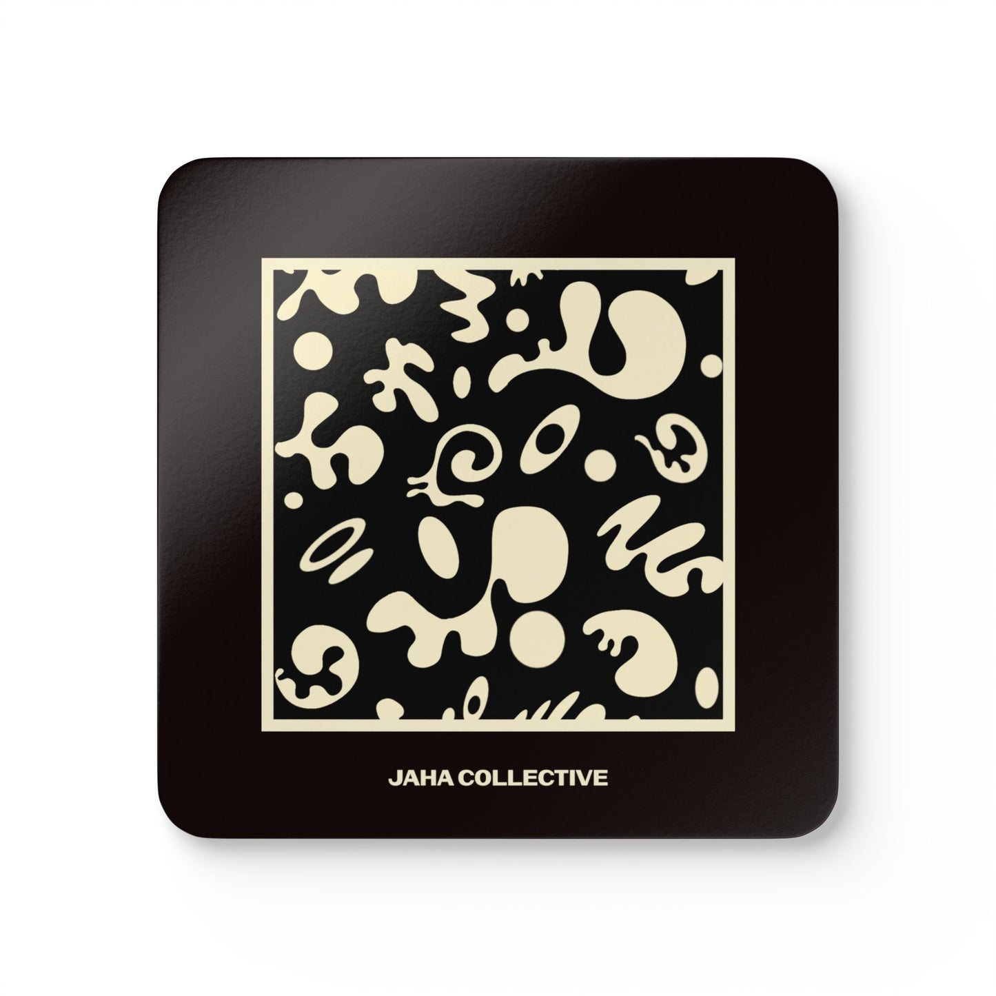 Adorn'd Minimalist Square Corkwood Coaster Set (4) - Smoke Signal Black