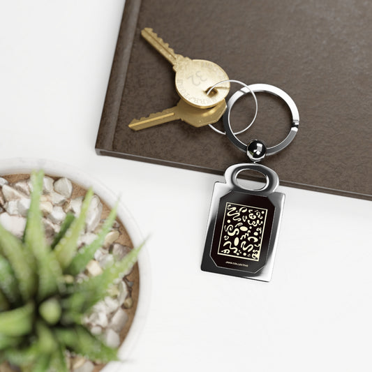Deep Dream Rectangle Photo Keyring,