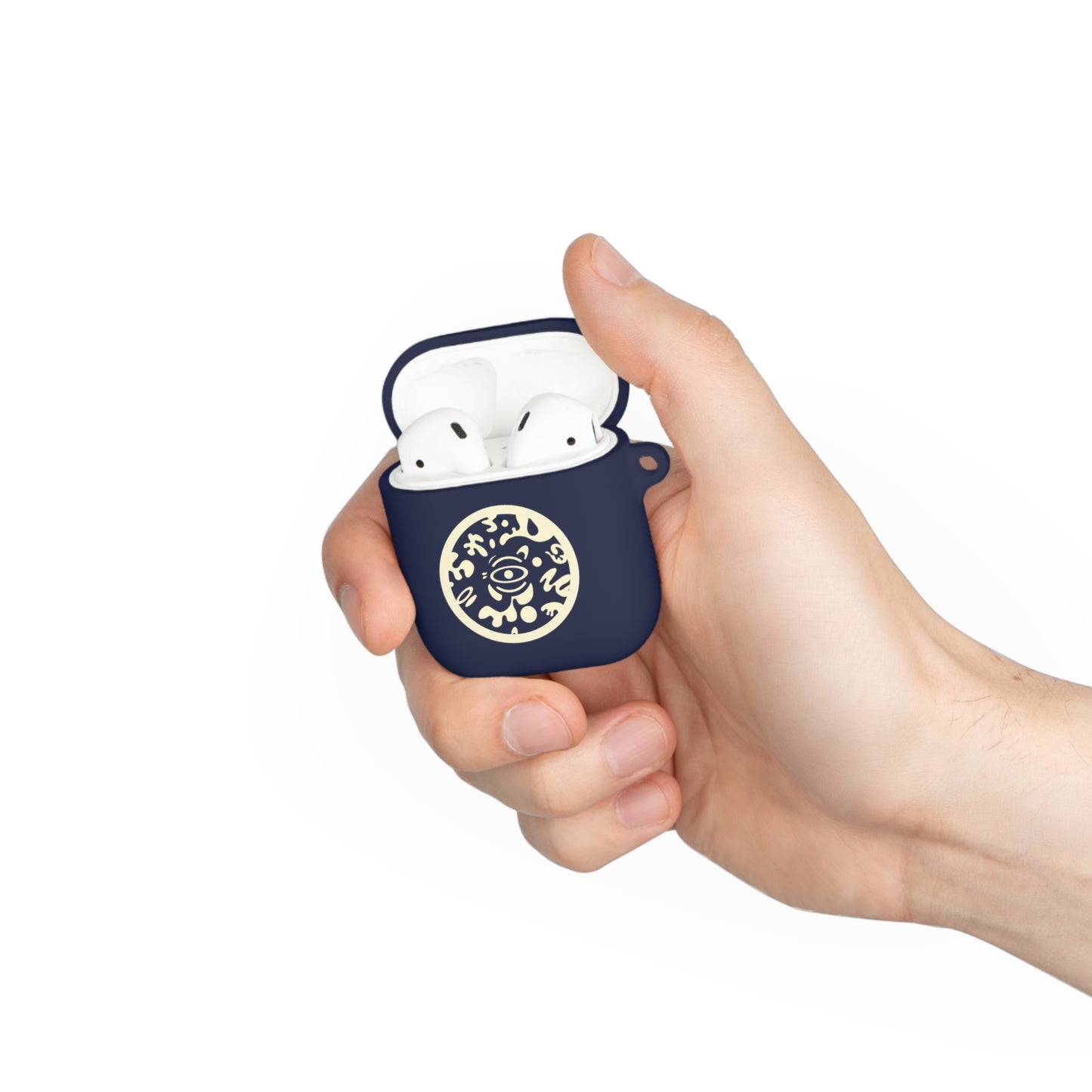 Adorn'd Logo Hard Plastic Airpods Case Cover- Blank Page White