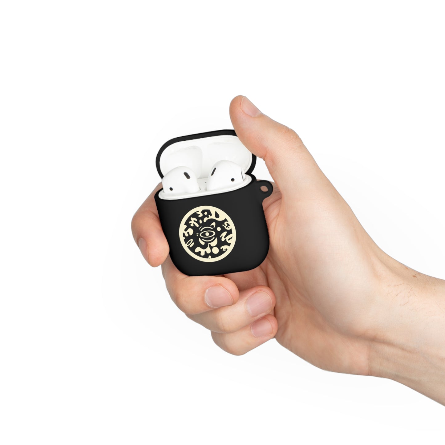 Adorn'd Logo Hard Plastic Airpods Case Cover- Blank Page White
