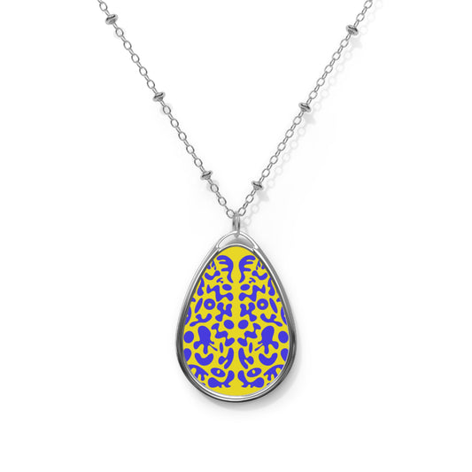 Mirror Work Color Oval Necklace - Sunspell