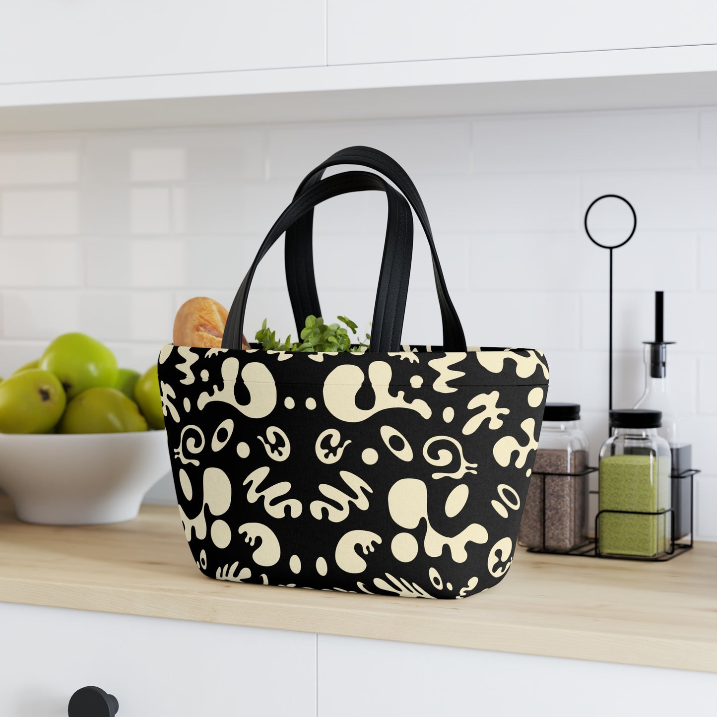 Mirror Work Puffy Lunch Bag - Smoke Signal Black