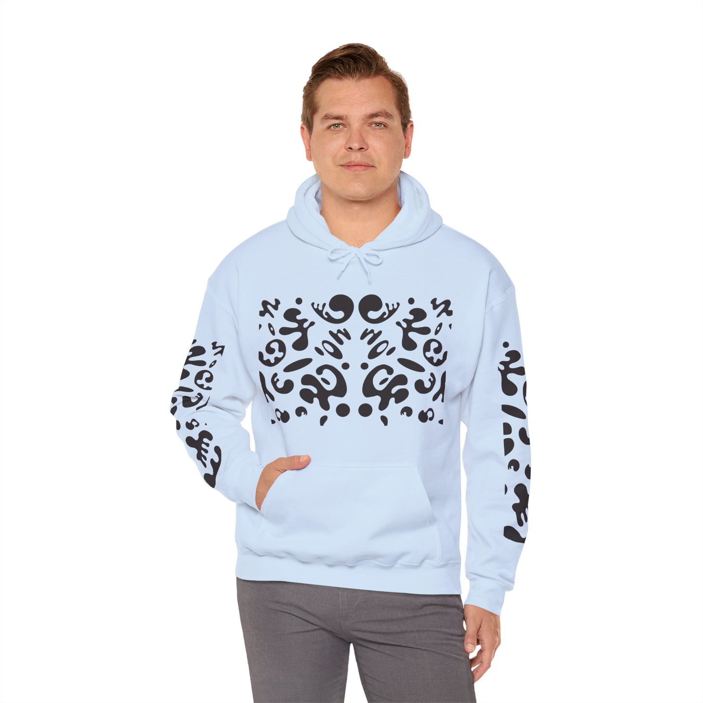 Mirror Work Unisex Heavy Blend™ Hooded Sweatshirt - Smoke Signal Black Print