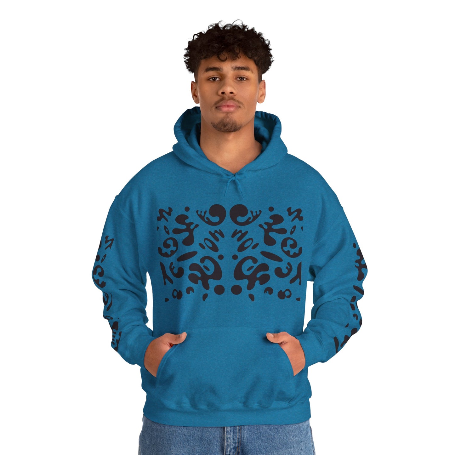 Mirror Work Unisex Heavy Blend™ Hooded Sweatshirt - Smoke Signal Black Print