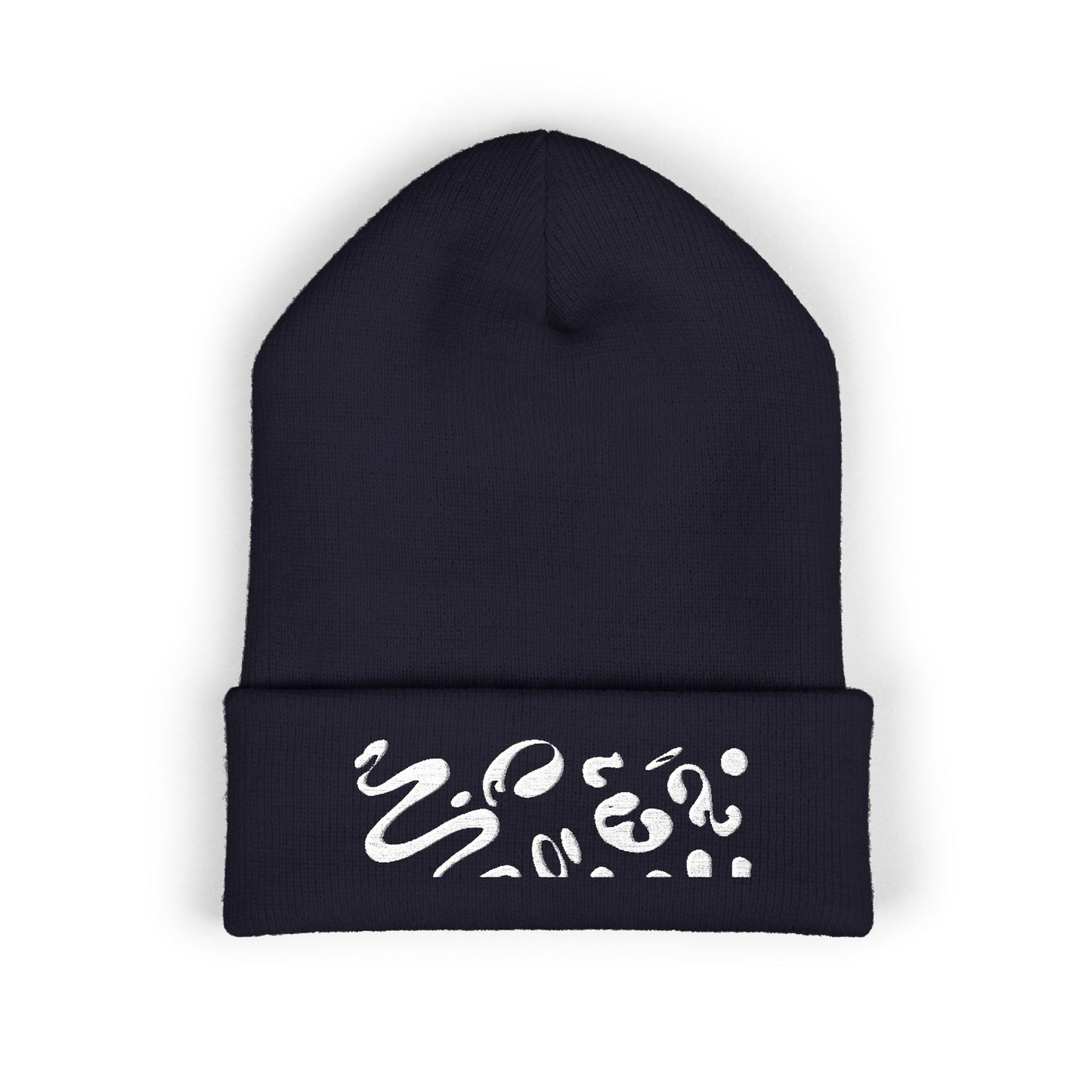 Pure Imagination Embroidered Classic Cuffed Beanie - Starlight White