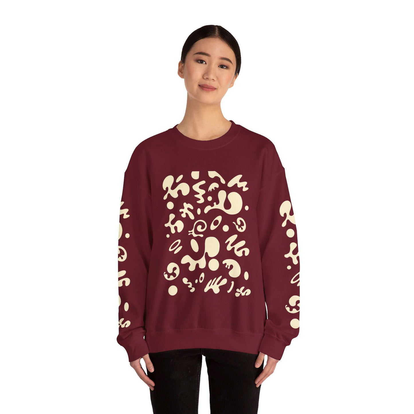 PURE IMAGINATION UNISEX HEAVY BLEND™ CREWNECK SWEATSHIRT - Warm White Print