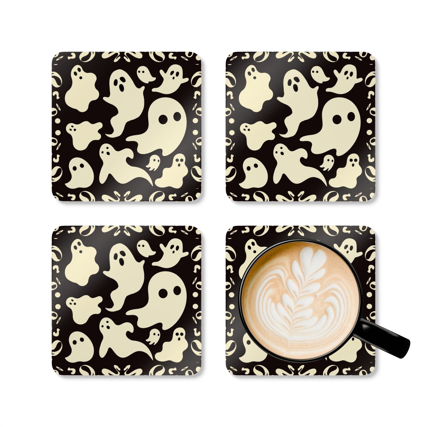 Boo Thing Corkwood Coaster Set (4) - Smoke Signal Black