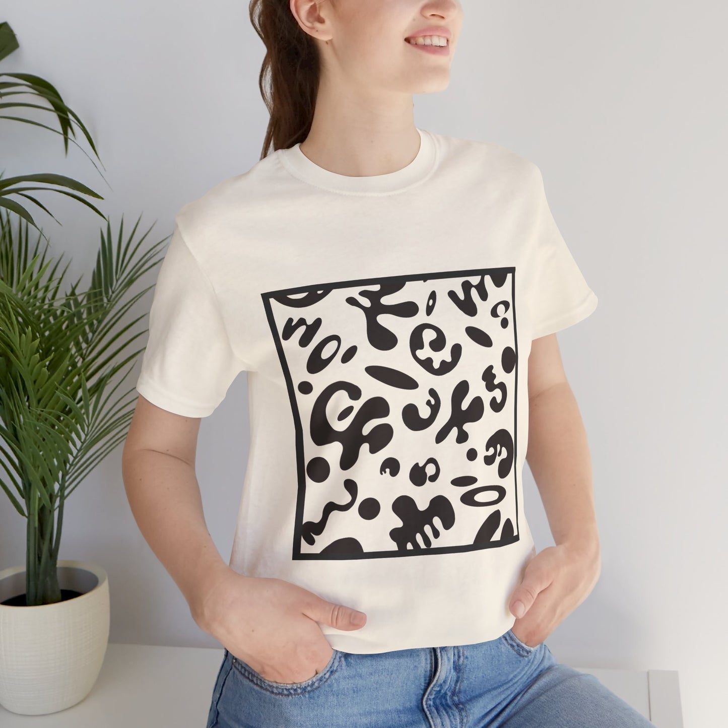 Adorn'd Unisex Jersey Short Sleeve Tee - Smoke Signal Black Print