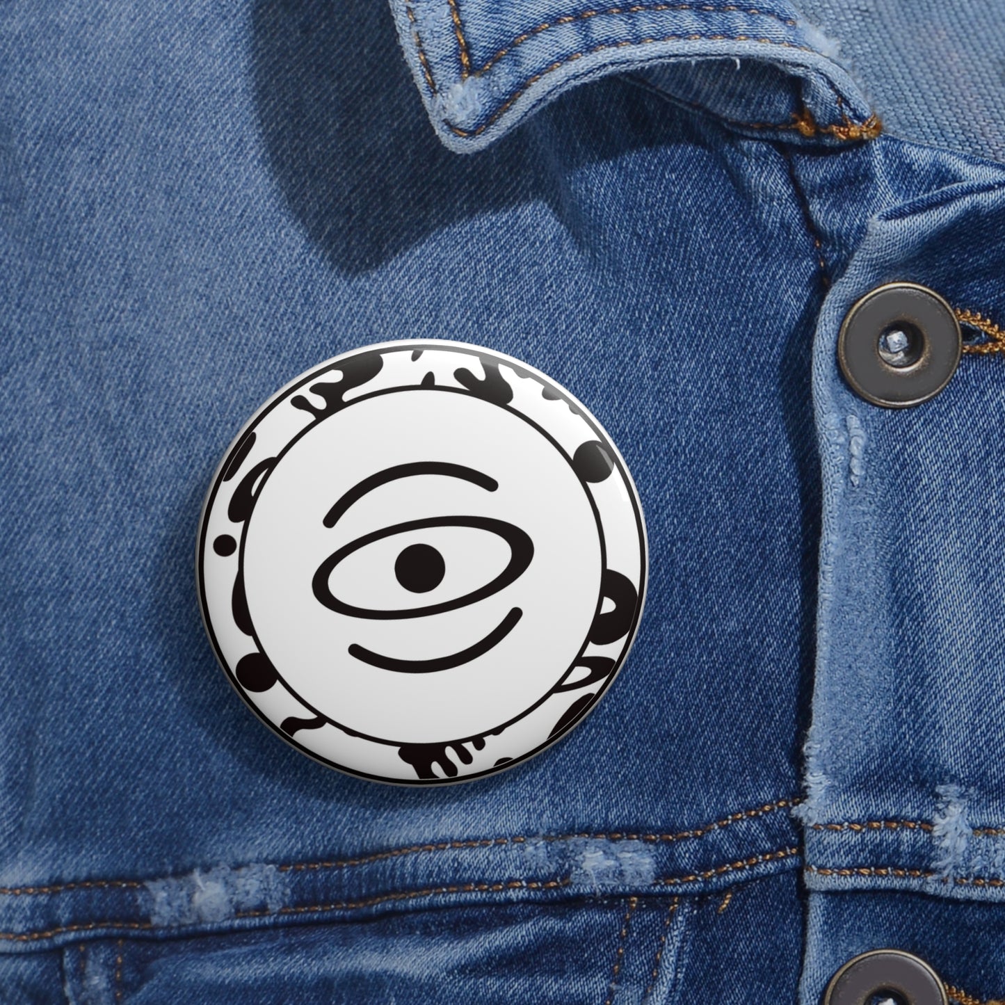 Adorn'd Logo Pin Button - Starlight White