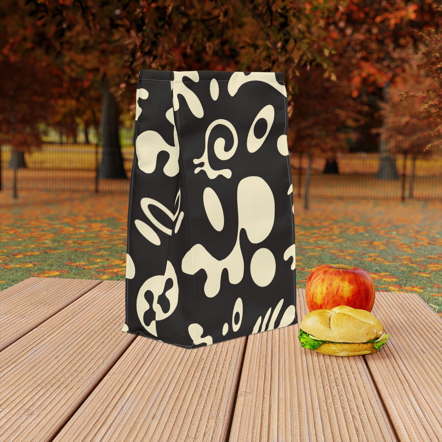Pure Imagination Magnetic Roll Top Fabric Lunch Bag - Smoke Signal Black