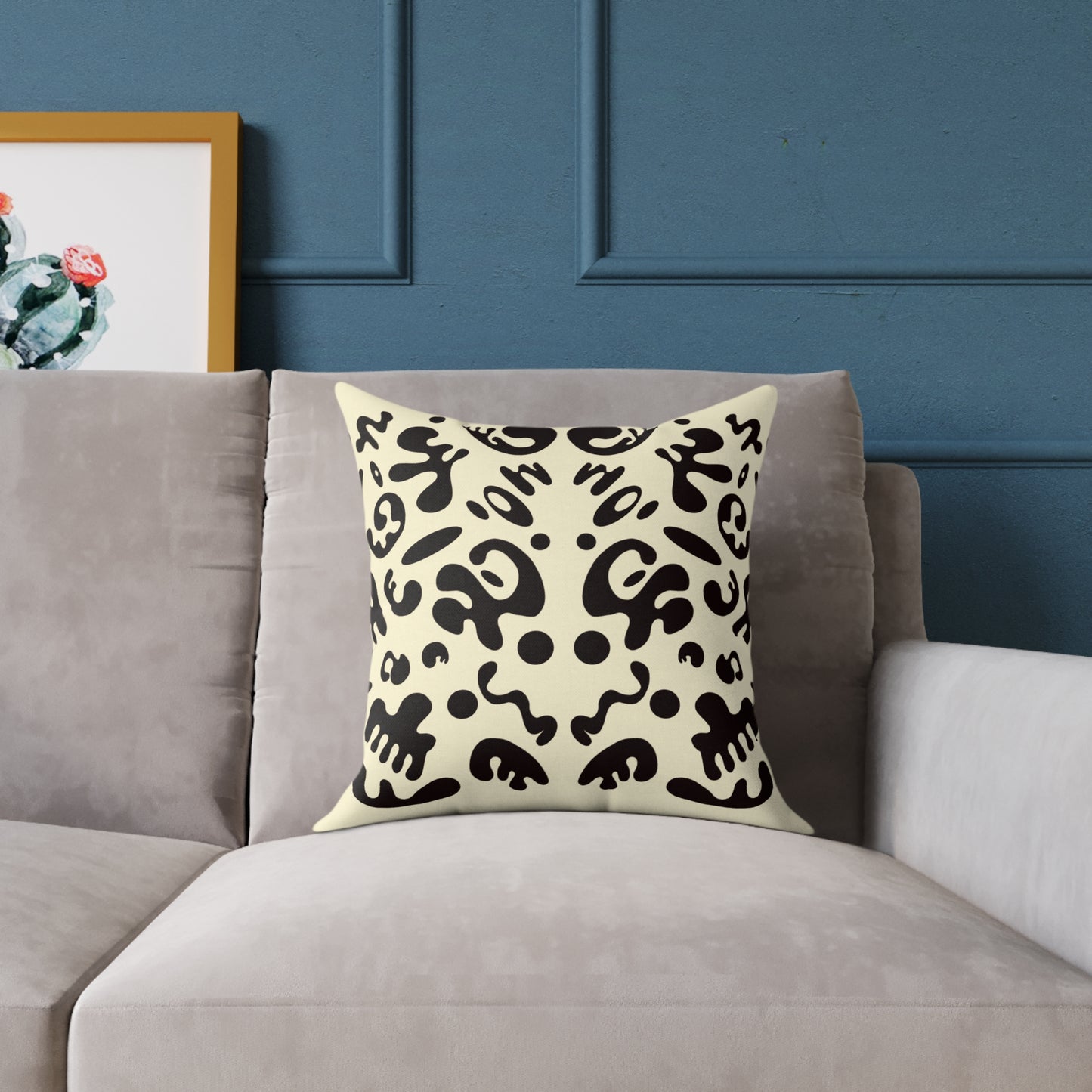 Mirror Work Square Poly Canvas Pillow