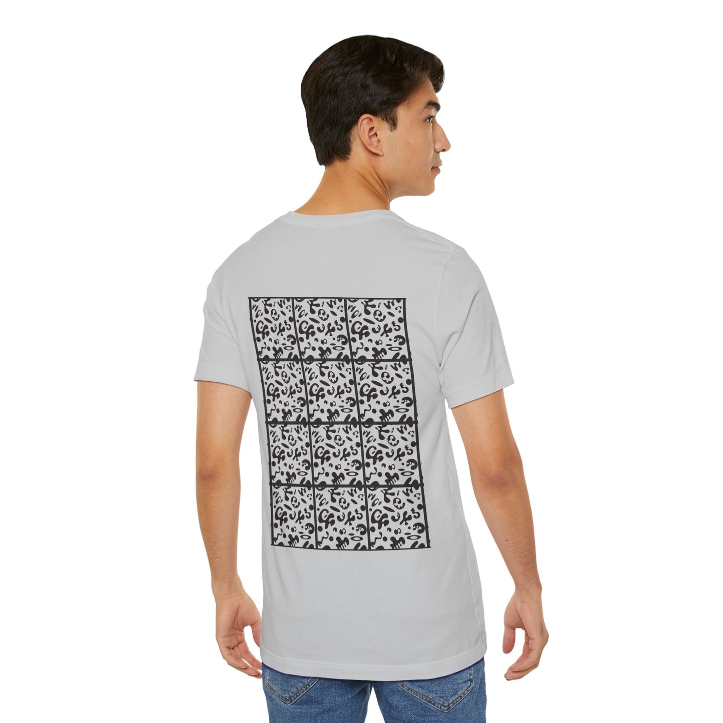 Adorn'd Unisex Jersey Short Sleeve Tee - Smoke Signal Black Print