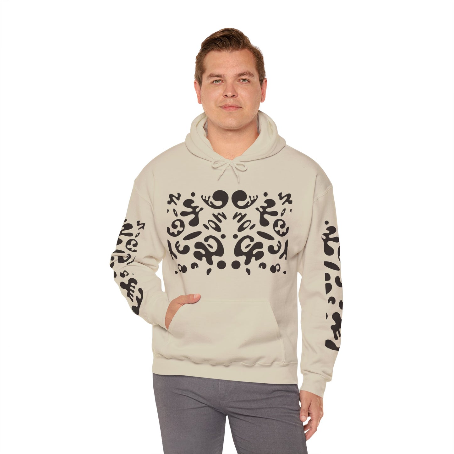Mirror Work Unisex Heavy Blend™ Hooded Sweatshirt - Smoke Signal Black Print