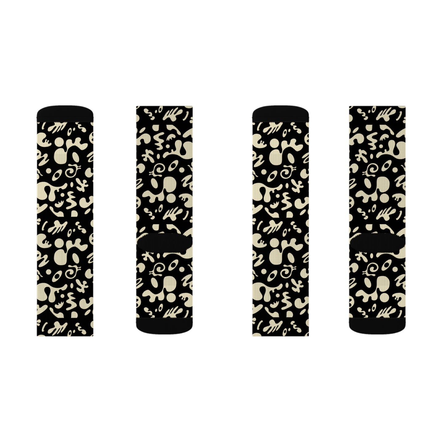 Adorn'd Print Socks - Smoke Signal Black