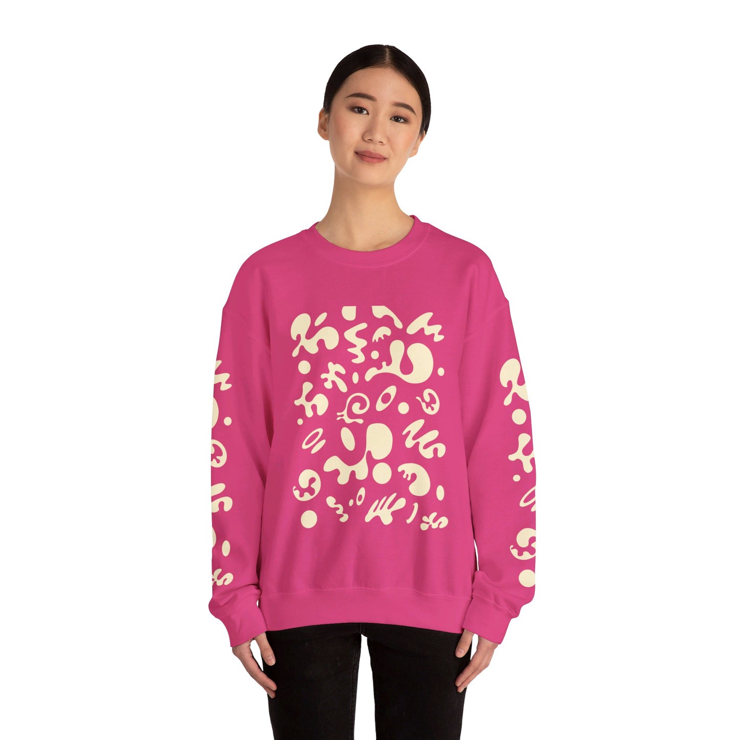 PURE IMAGINATION UNISEX HEAVY BLEND™ CREWNECK SWEATSHIRT - Warm White Print