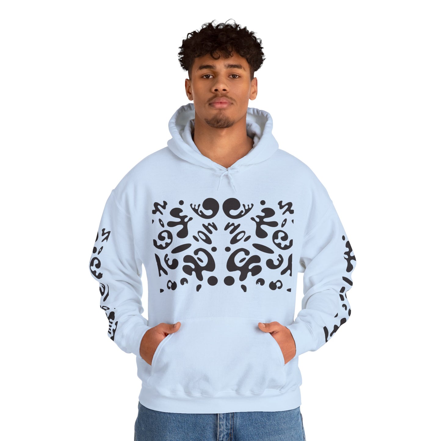 Mirror Work Unisex Heavy Blend™ Hooded Sweatshirt - Smoke Signal Black Print