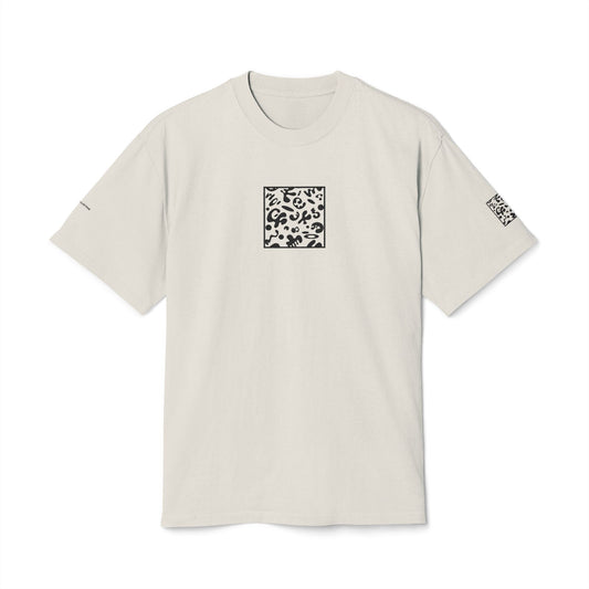 Adorn'd Minimalist Embroidered Unisex Heavy Faded Tee - Smoke Signal Black