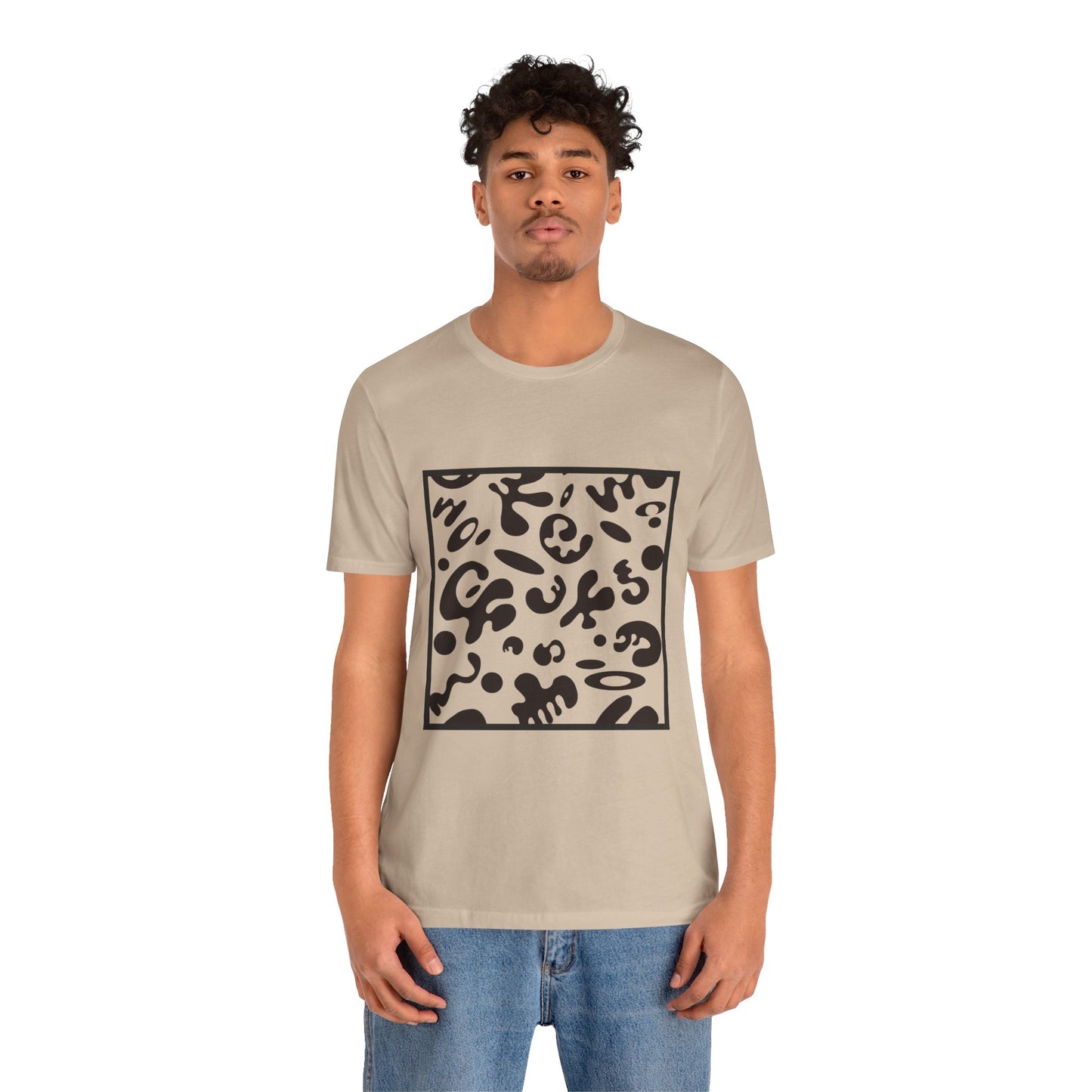 Adorn'd Unisex Jersey Short Sleeve Tee - Smoke Signal Black Print
