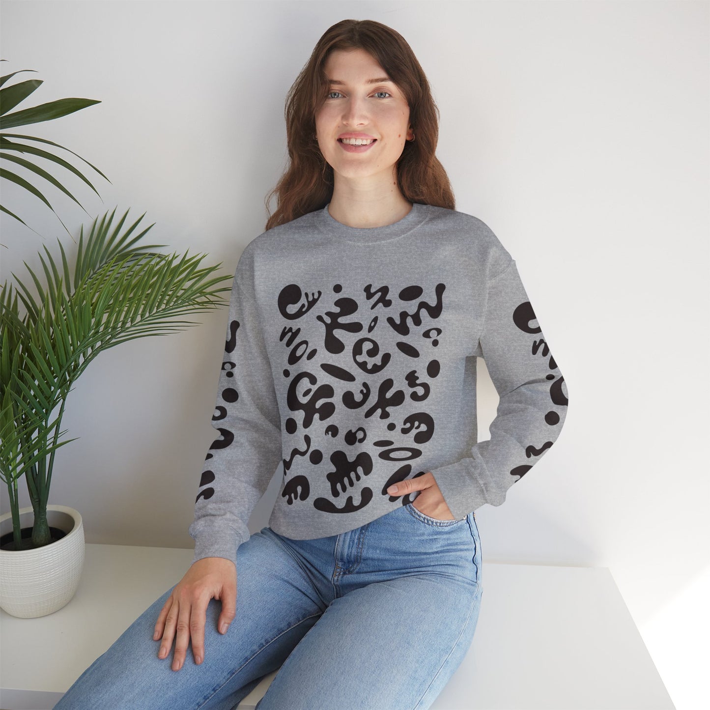 Pure Imagination Unisex Heavy Blend™  Crewneck Sweatshirt- Smoke Signal Black Print