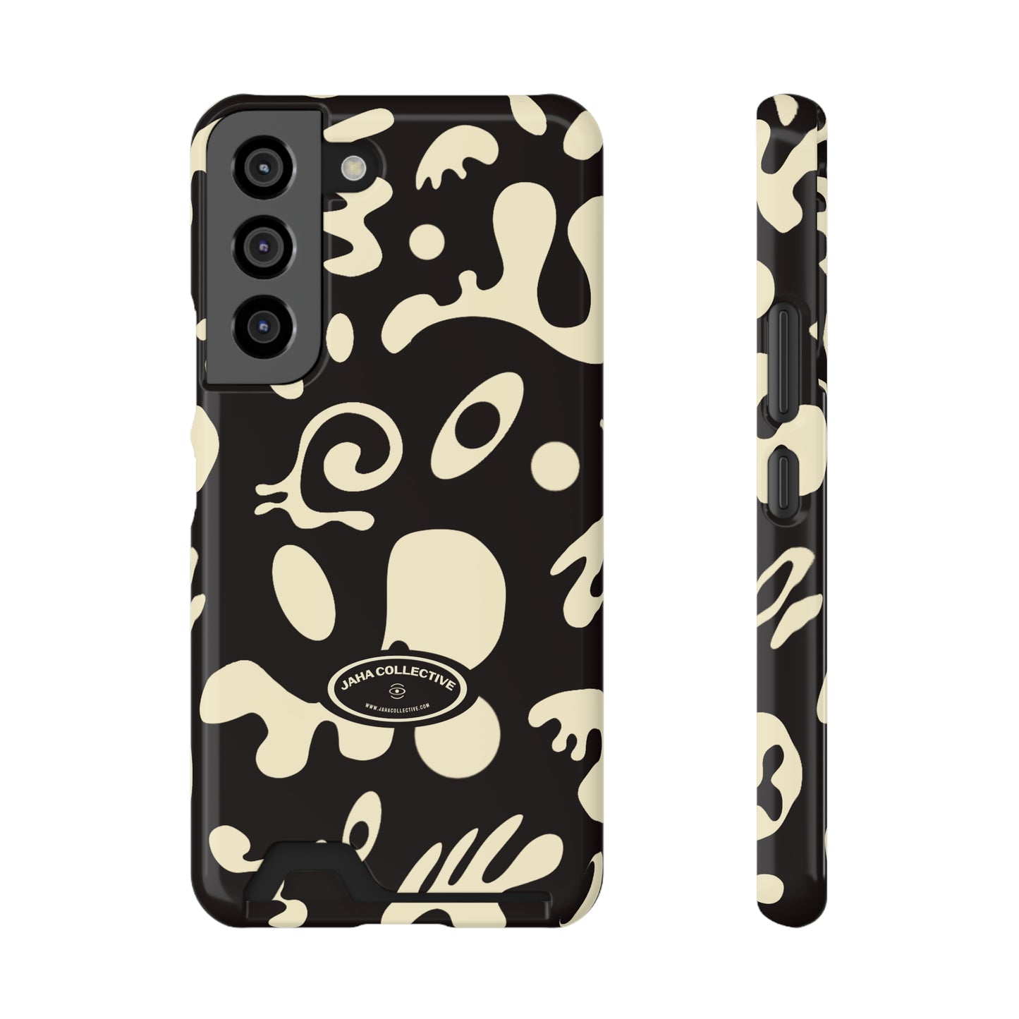 Pure Imagination Phone Case w Card Holder - Smoke Signal Black