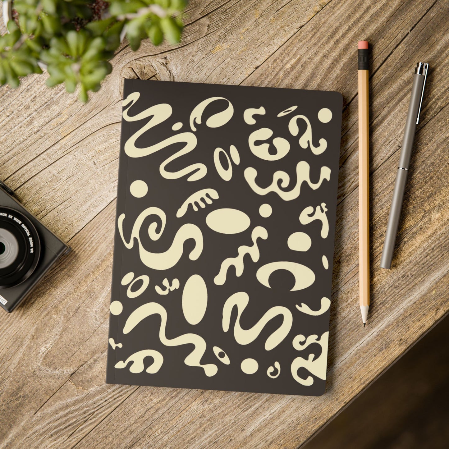 Pure Imagination Softcover Journal w Inside Prints + Tear-Off Pages (Ruled Line) - Smoke Signal Black