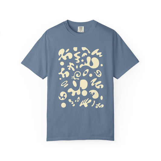 Pure Imagination Unisex Garment-Dyed T-Shirt (Cool Neutrals) - Blank Page White Print