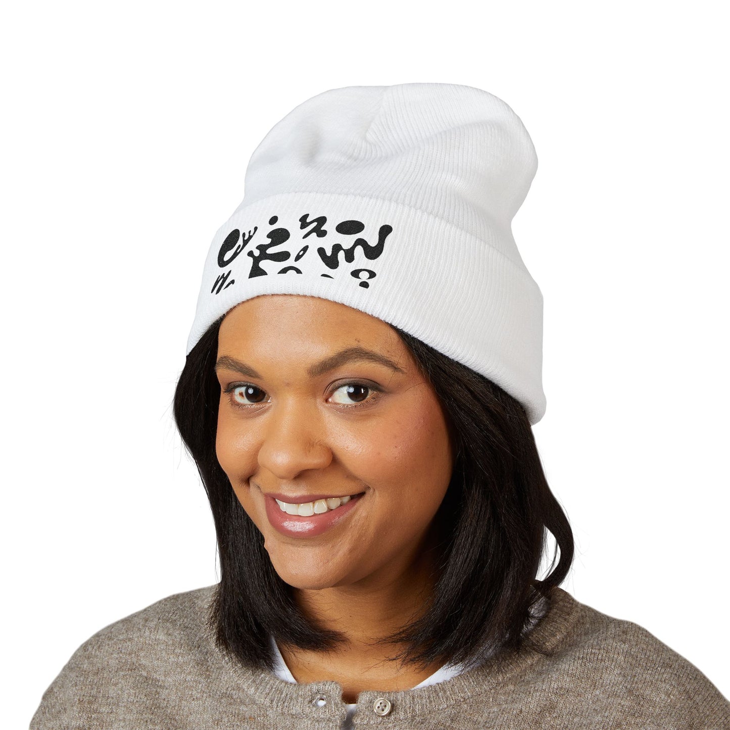 Pure Imagination Embroidered Classic Cuffed Beanie - Smoke Signal Black