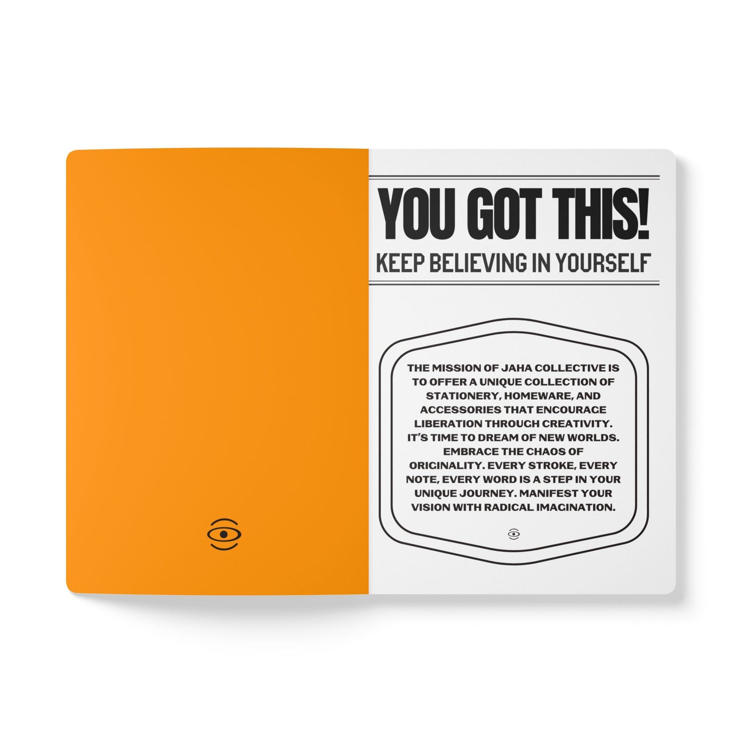 Pure Imagination Softcover Journal w Inside Prints + Tear-Off Pages (Ruled Line) - Heat Theory Orange