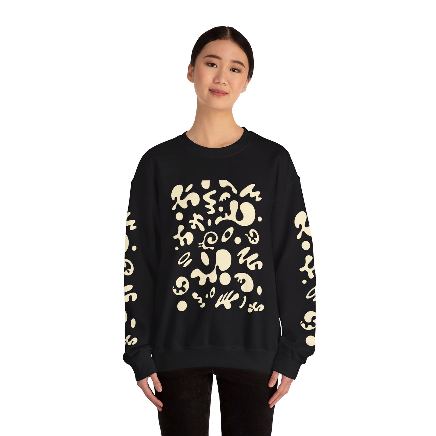 PURE IMAGINATION UNISEX HEAVY BLEND™ CREWNECK SWEATSHIRT - Warm White Print