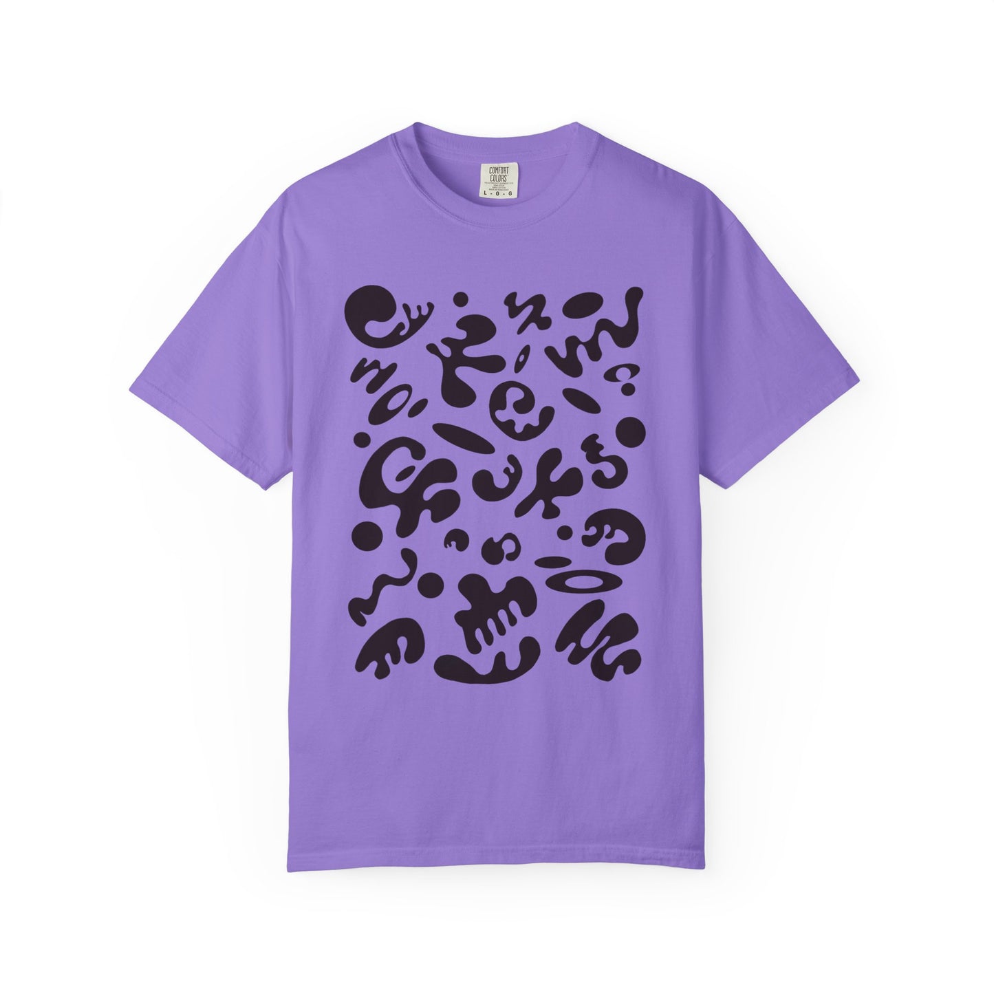 Pure Imagination Unisex Garment-Dyed T-Shirt (Cool Neutrals)  - Smoke Signal Black Print