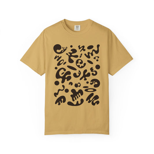 Pure Imagination Unisex Garment-Dyed T-Shirt (Warm Neutrals) - Smoke Signal Black Print