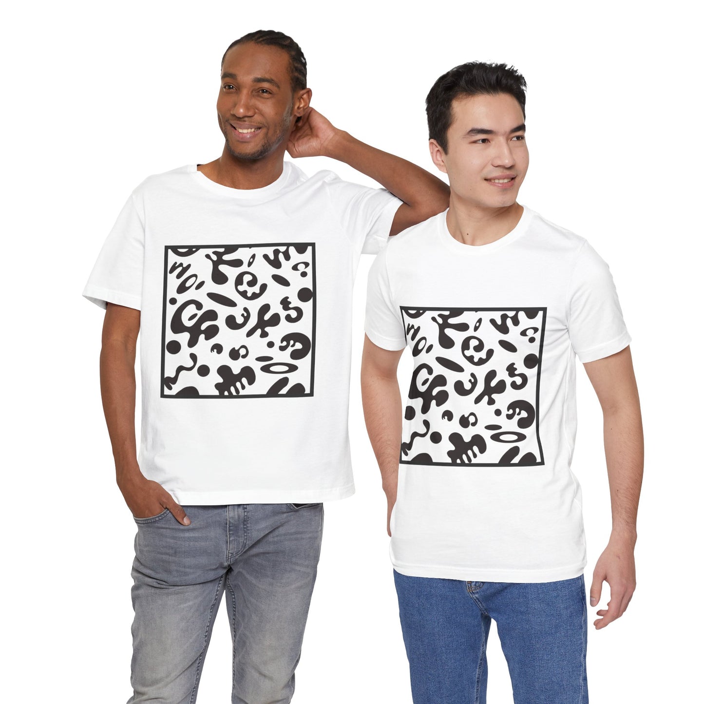 Adorn'd Unisex Jersey Short Sleeve Tee - Smoke Signal Black Print