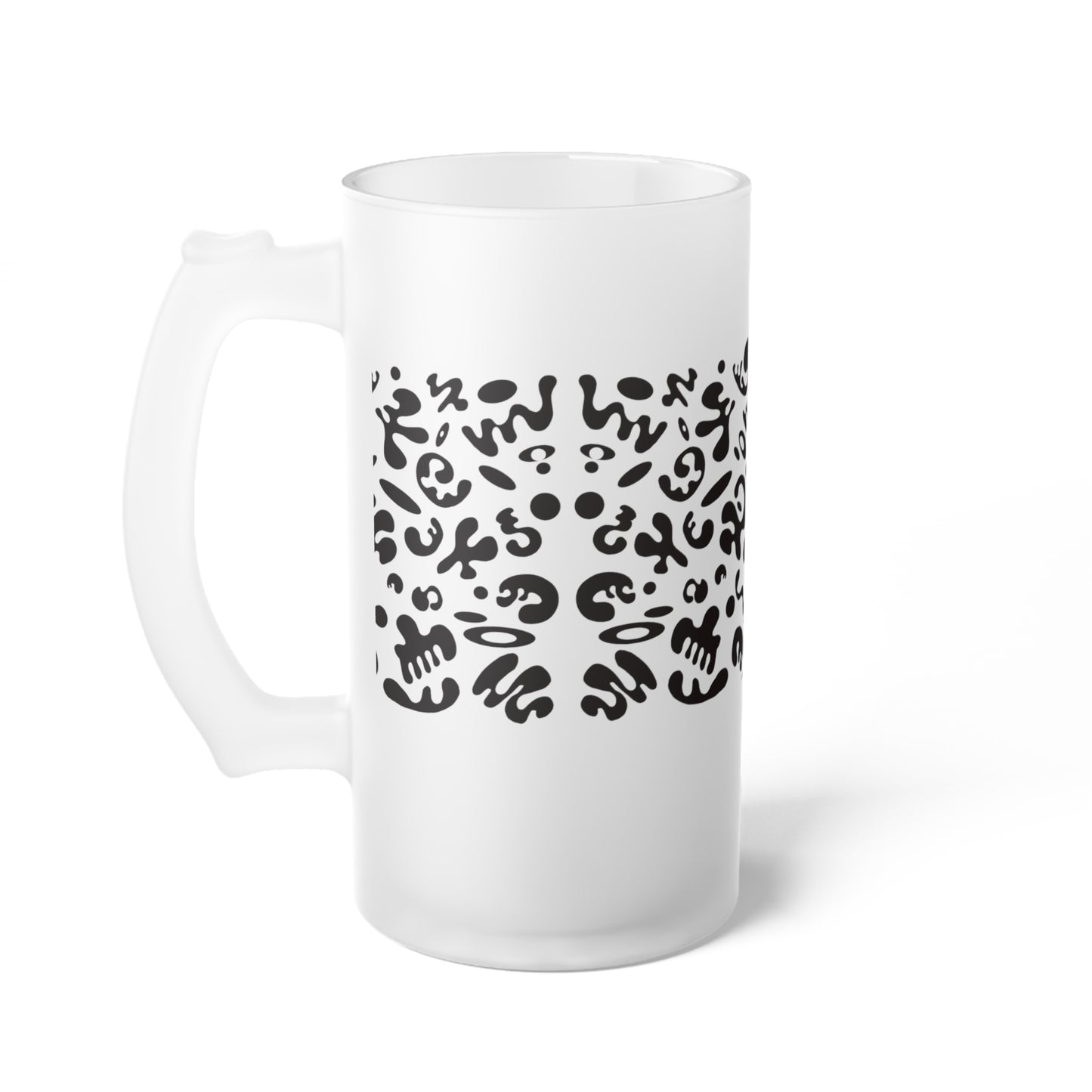 Mirror Work Frosted Glass Beer Mug