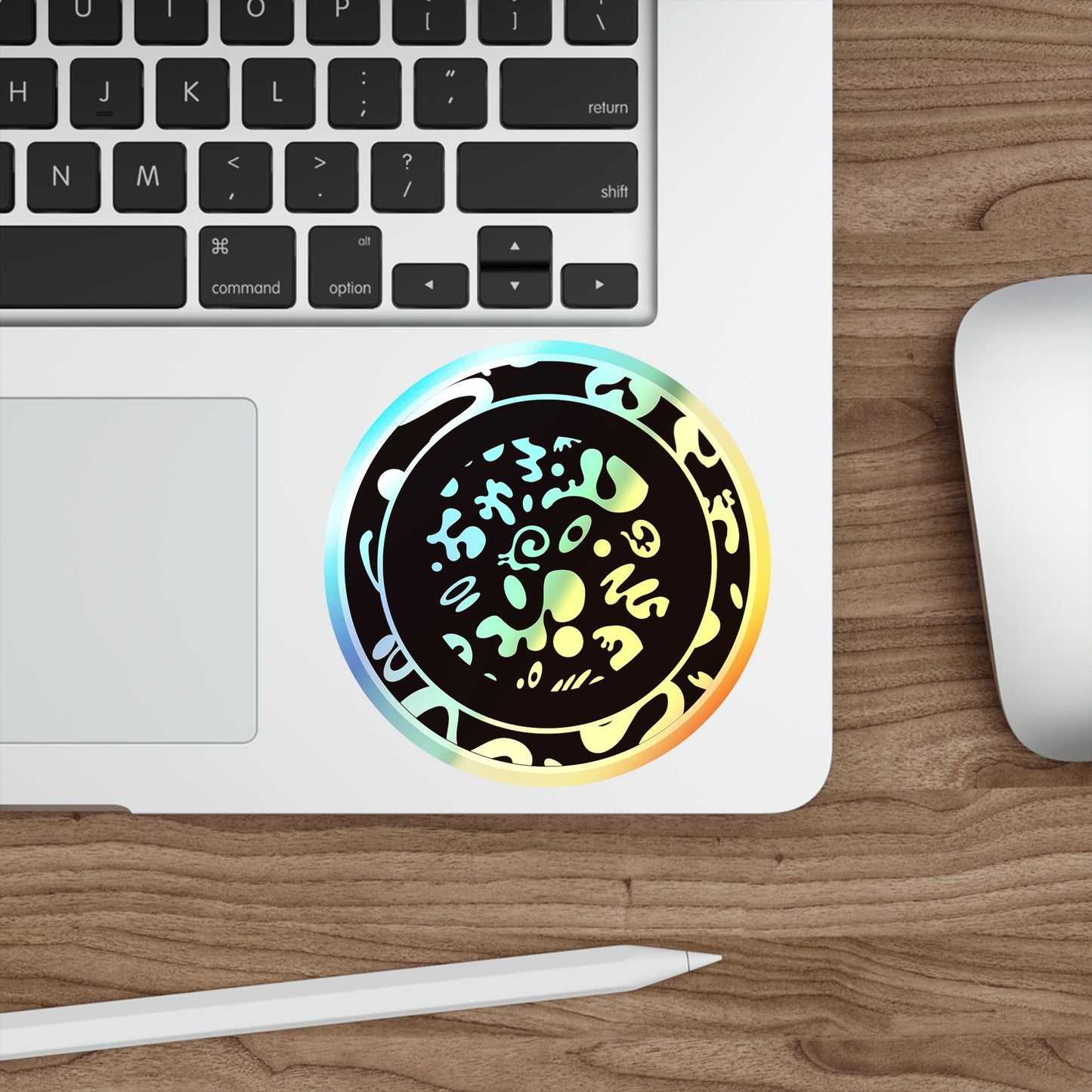 Adorn'd Holographic Die Cut Stickers - Smoke Signal Black