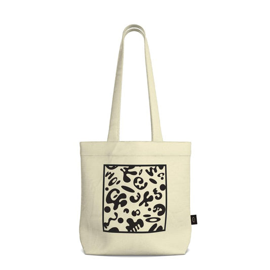 Nourish'd Everyday Tote Bag - Smoke Signal Black Print