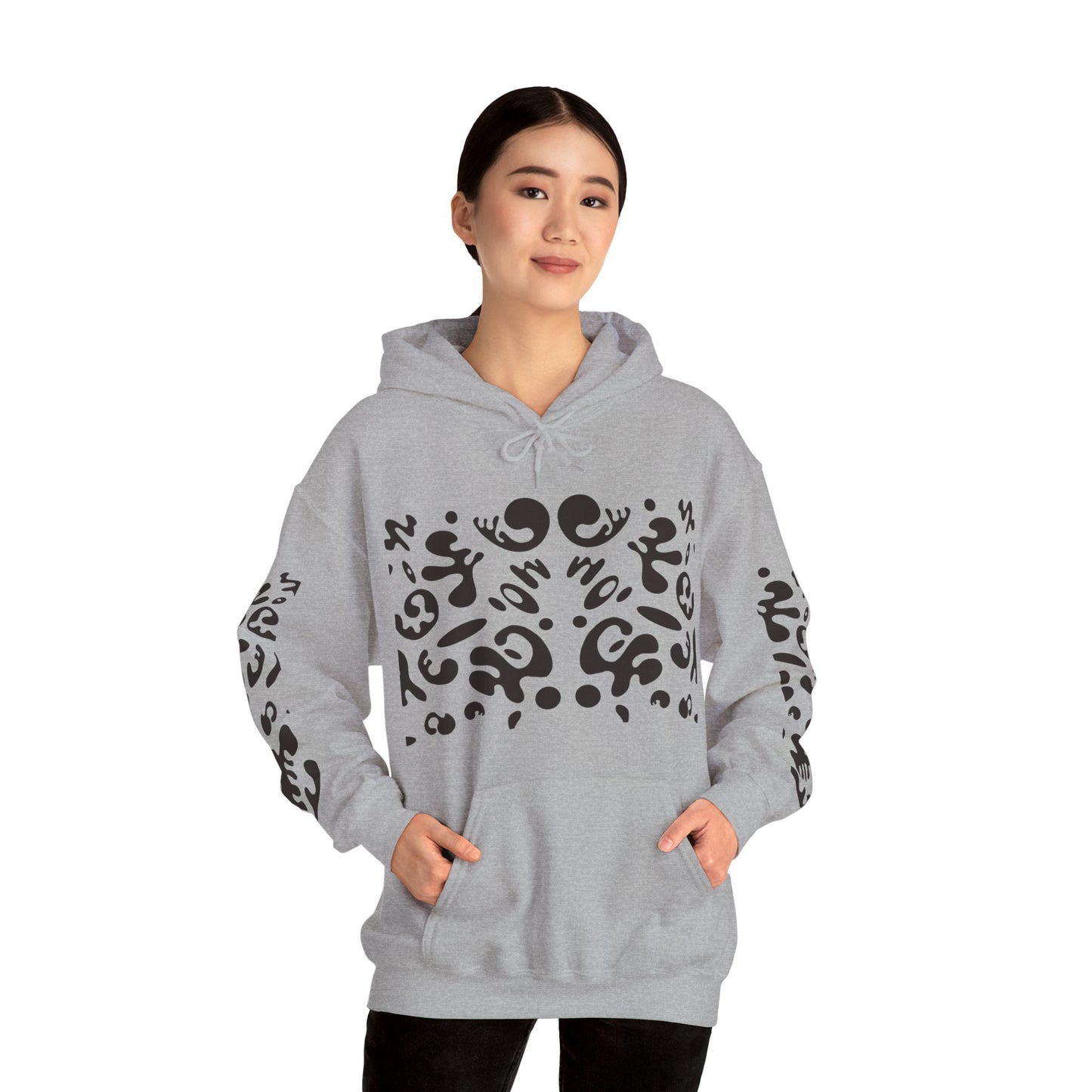 Mirror Work Unisex Heavy Blend™ Hooded Sweatshirt - Smoke Signal Black Print