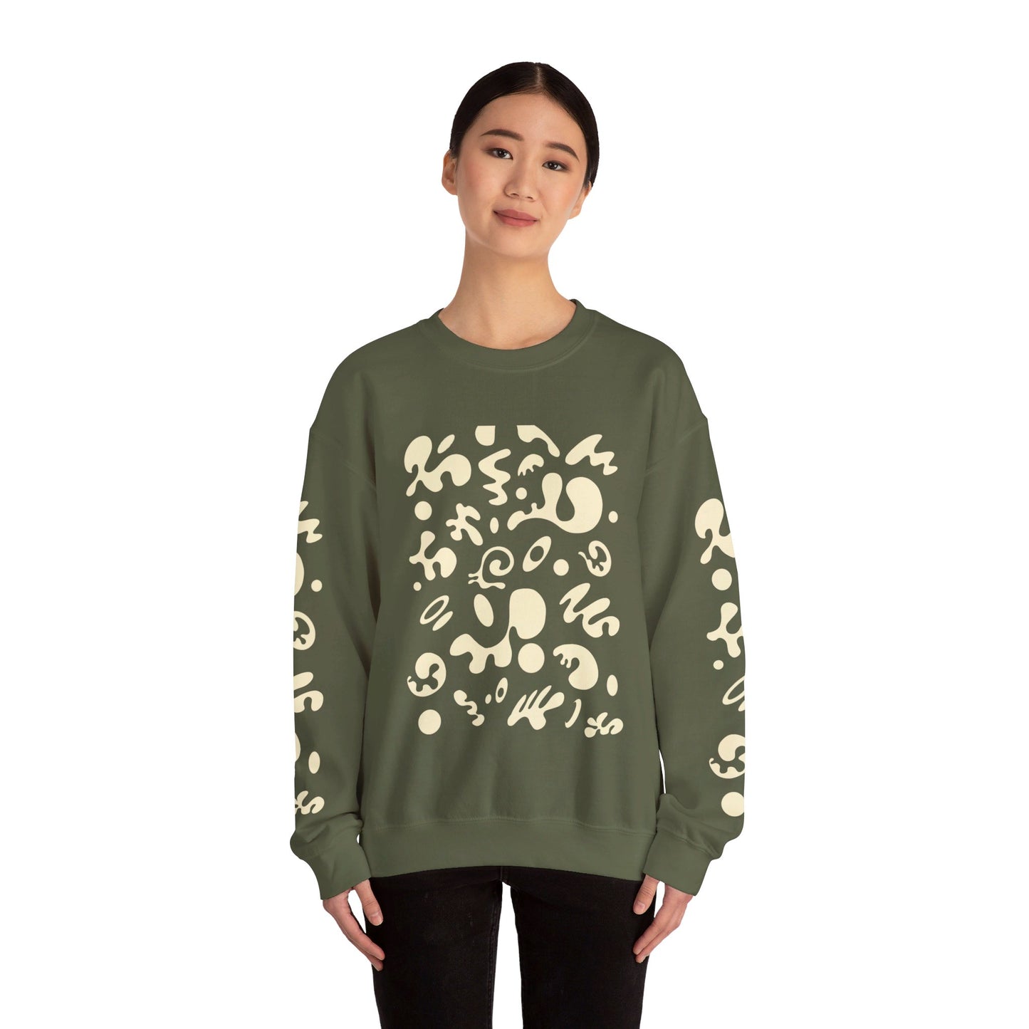 PURE IMAGINATION UNISEX HEAVY BLEND™ CREWNECK SWEATSHIRT - Warm White Print