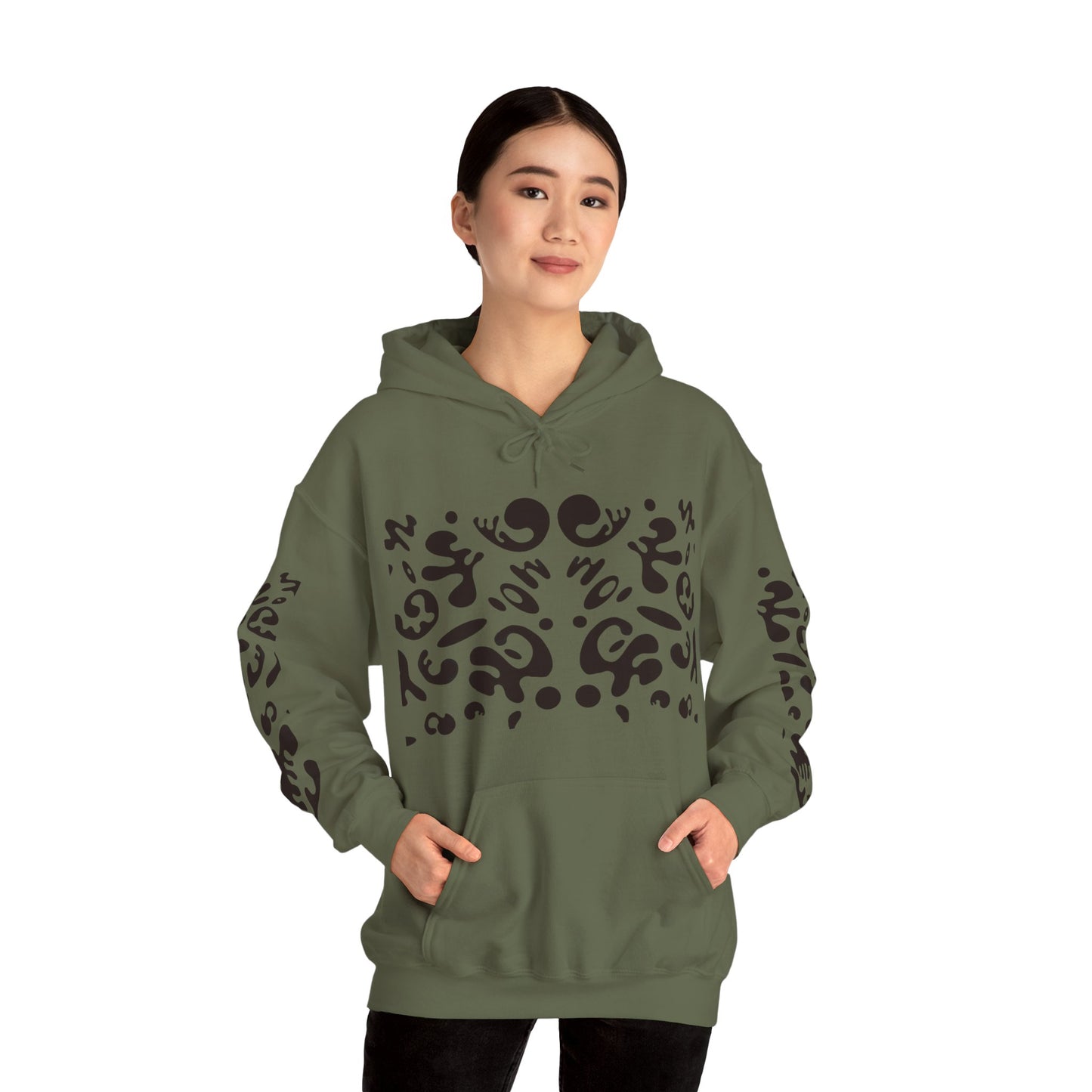 Mirror Work Unisex Heavy Blend™ Hooded Sweatshirt - Smoke Signal Black Print