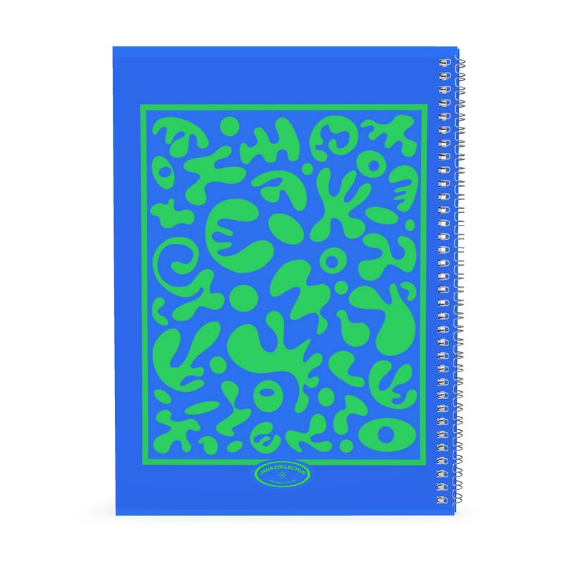 Deep Dream Luxe Designer Spiral Notebook (Plain or Ruled Line) - Tide Pool