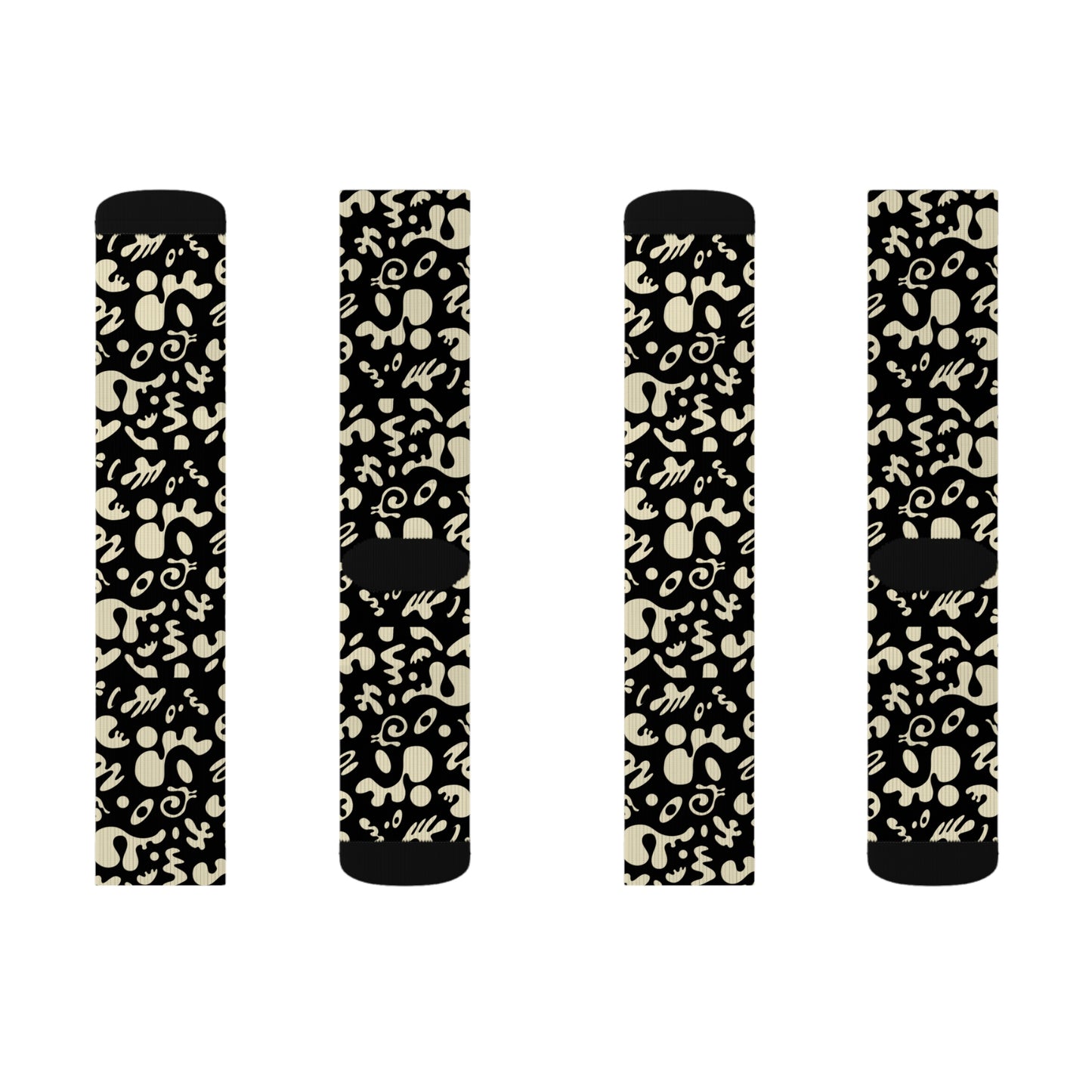 Adorn'd Print Socks - Smoke Signal Black