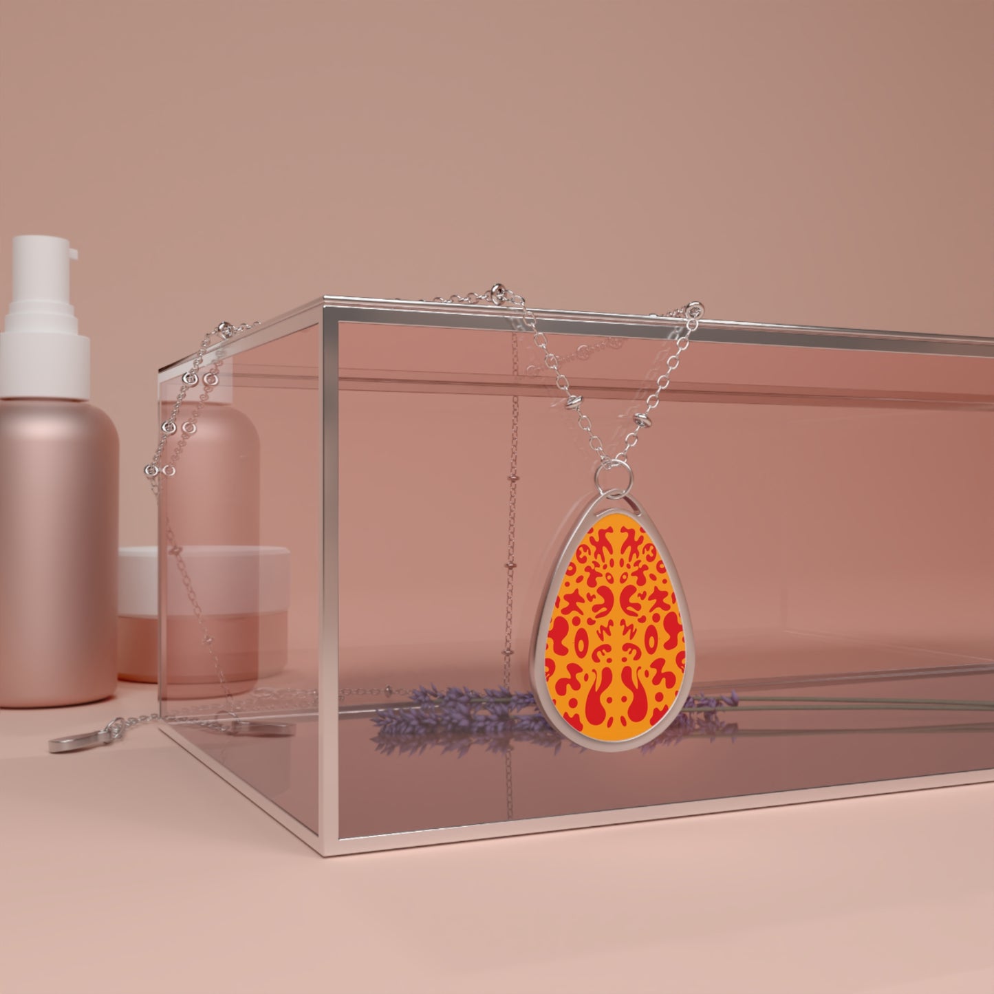 Mirror Work Color Oval Necklace - Heat Theory