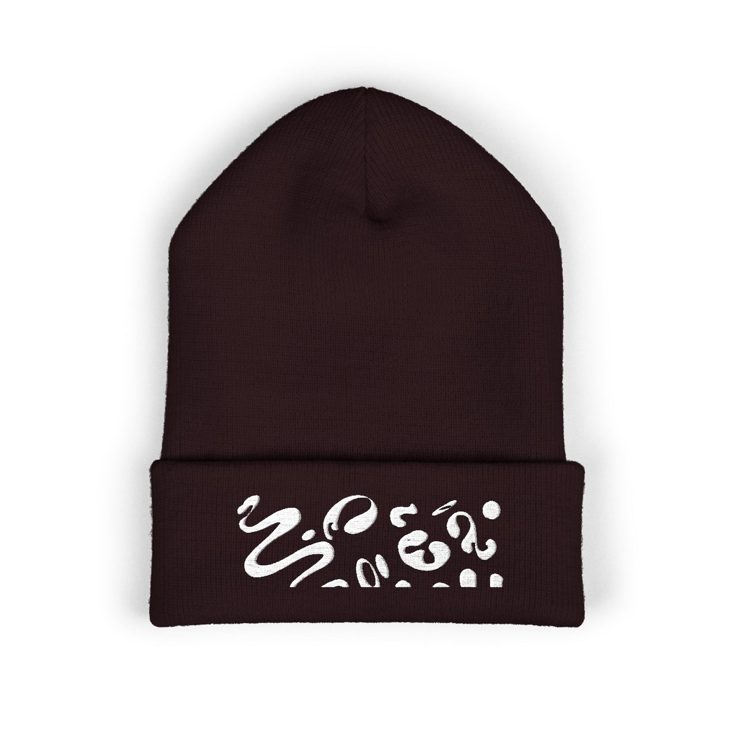 Pure Imagination Embroidered Classic Cuffed Beanie - Starlight White