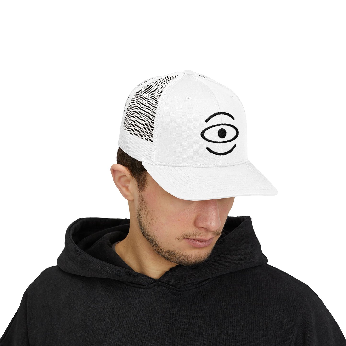 Jaha Logo Embroidered Retro Trucker Hat - Smoke Signal Black
