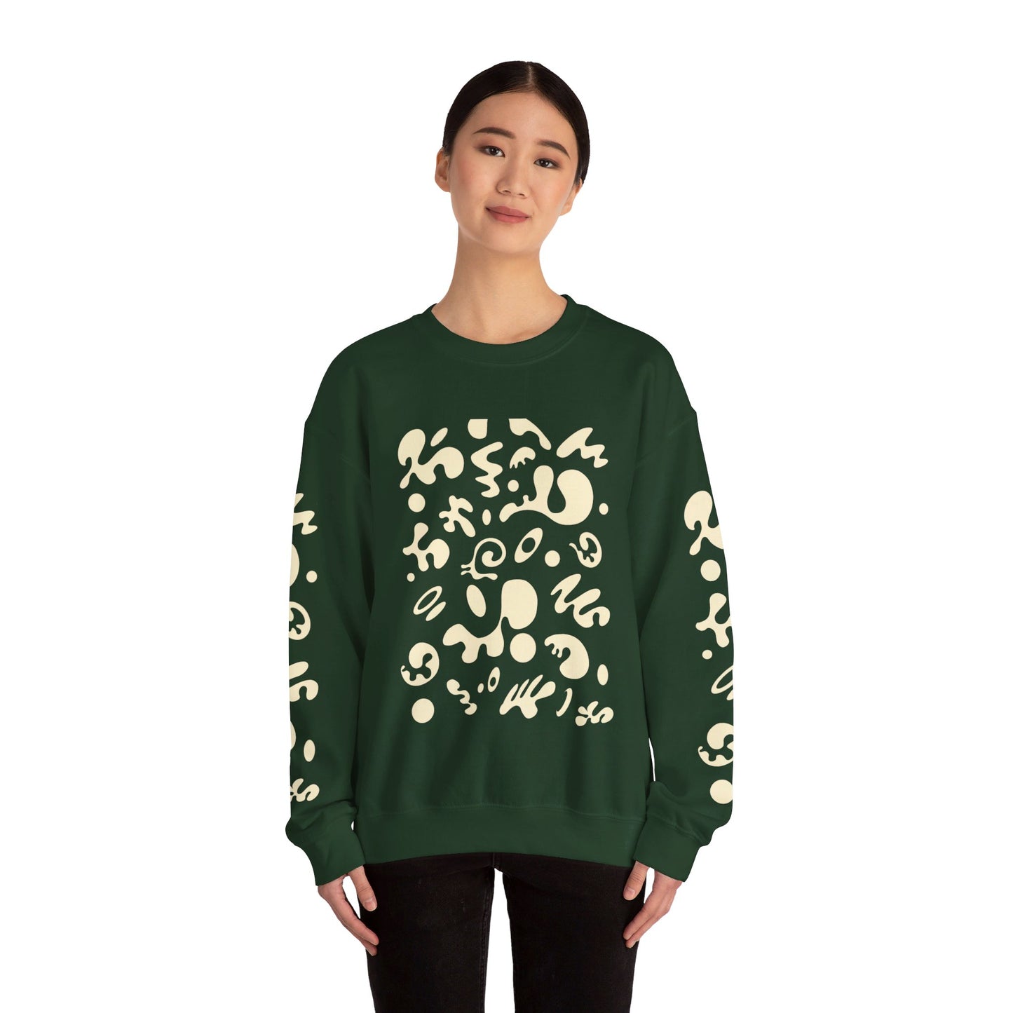 PURE IMAGINATION UNISEX HEAVY BLEND™ CREWNECK SWEATSHIRT - Warm White Print