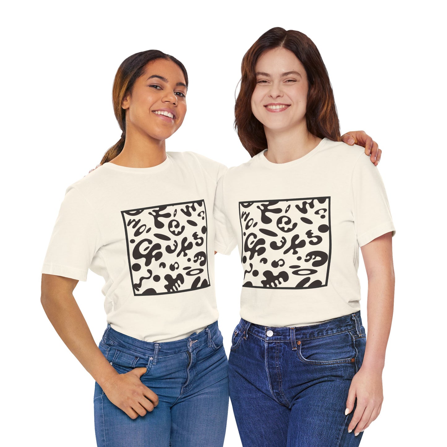Adorn'd Unisex Jersey Short Sleeve Tee - Smoke Signal Black Print