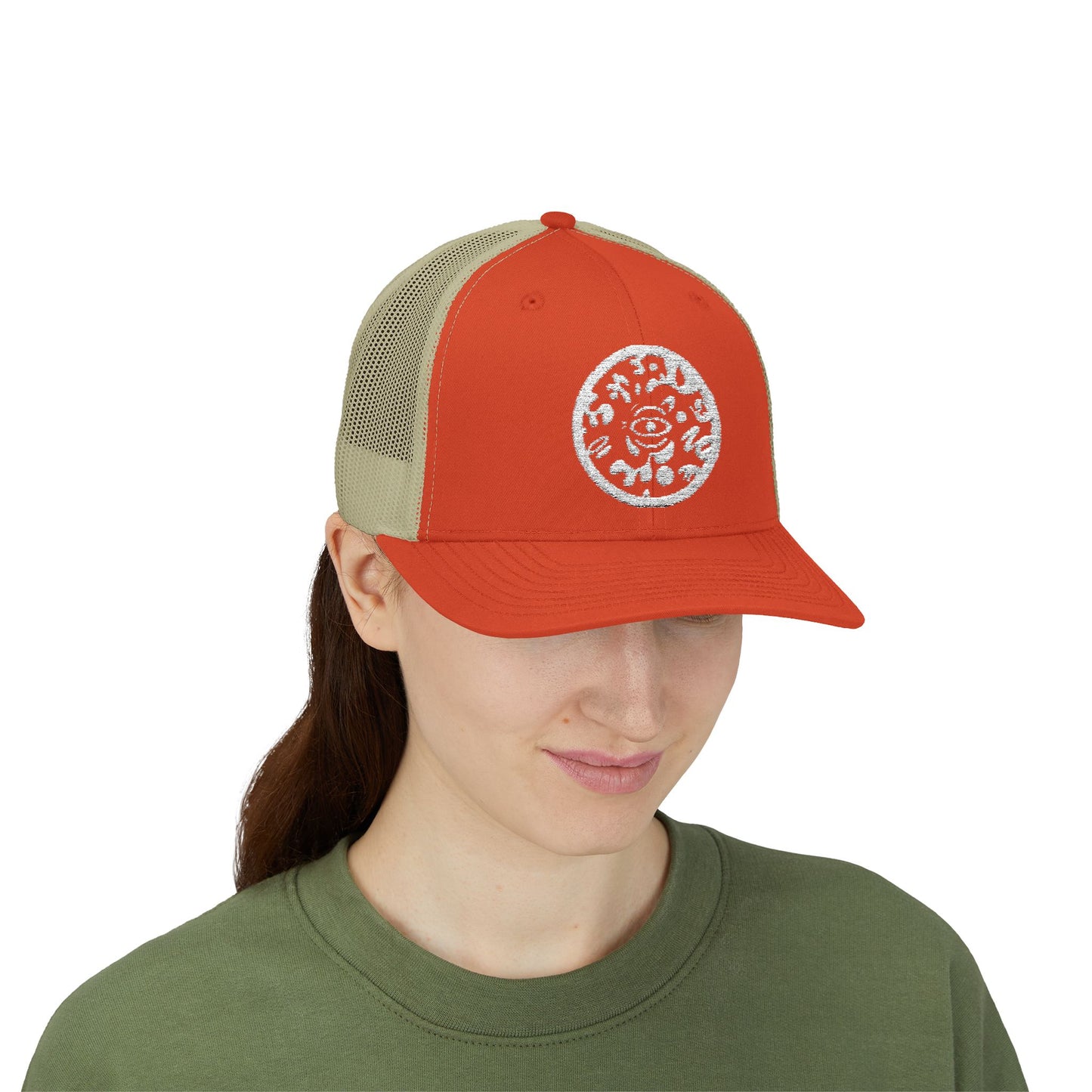 Adorn'd Logo Embroidered Retro Trucker Hat - Starlight White