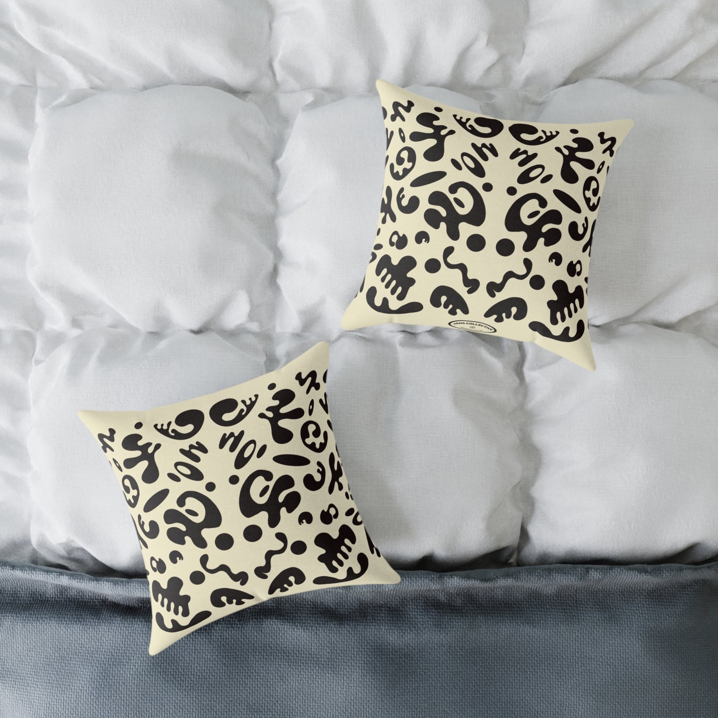 Mirror Work Square Poly Canvas Pillow